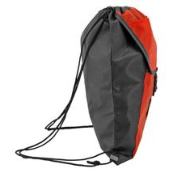 Hit 2-pocket Drawstring Backpack Red Black - Picture 4 of 5